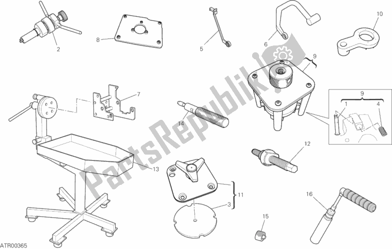 Todas las partes para 01b - Herramientas De Servicio De Taller de Ducati Superbike 959 Panigale ABS Brasil 2019